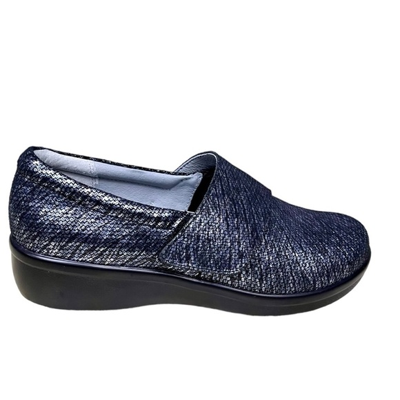 Alegria Shoes - Algeria Navy Metallic Slip-On Comfort Shoes - Size 7 - Alegria Lauryn